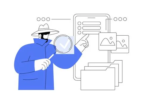 Private investigation abstract concept vector illustration. Stock Illustration