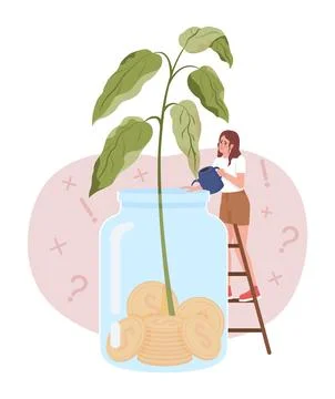 Private investment fail flat concept vector illustration 스톡 일러스트