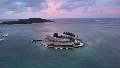 Private island at sunset Stock Footage 246715204