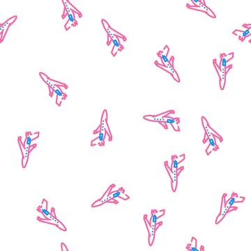 Private jet airplane aircraft vector seamless pattern Stock Illustration