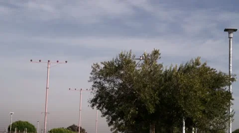 Private jet approach for landing Video stock 10579071