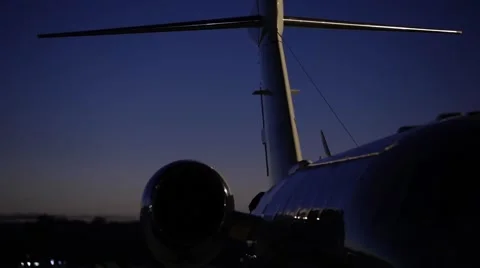 Private Jet at dawn Stock Footage 51751265