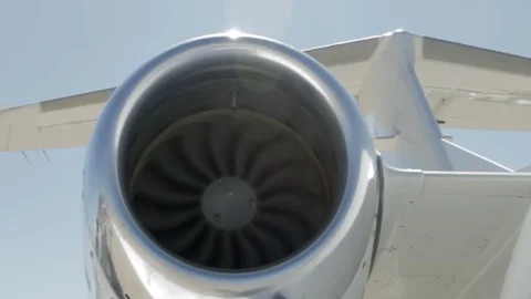 Private jet engine close-up Stock Footage