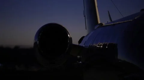 Private Jet engine closeup at dawn Stock Footage 51749830