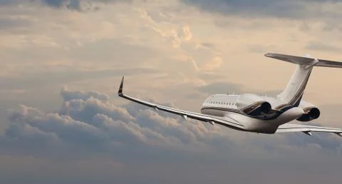 Private jet in flight Stock Photos