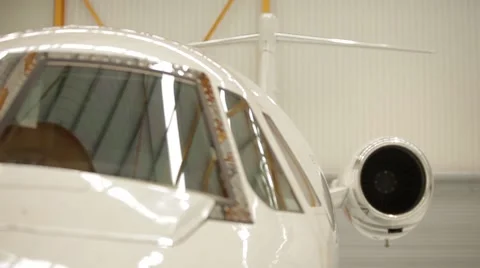 Private Jet in hangar Stock Footage 51755910