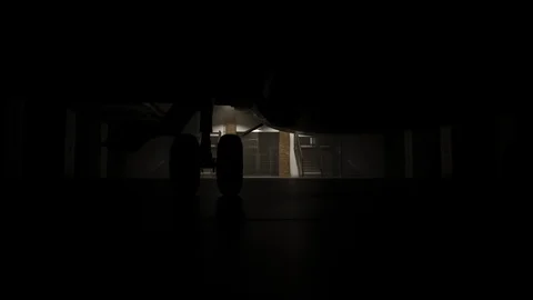 Private jet in the hangar. Vídeos de archivo 85935488