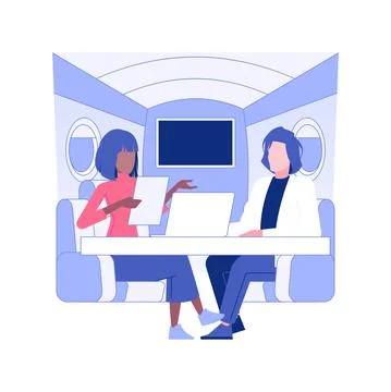 Private jet isolated concept vector illustration. Ilustración de archivo