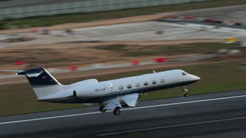 Private jet landing in Phuket Stock Footage 234913789