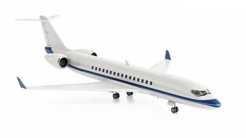 Private jet plane isolated on white background. 3D illustration Stock Illustration