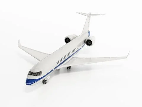 Private jet plane isolated on white background. 3D illustration Stock Illustration