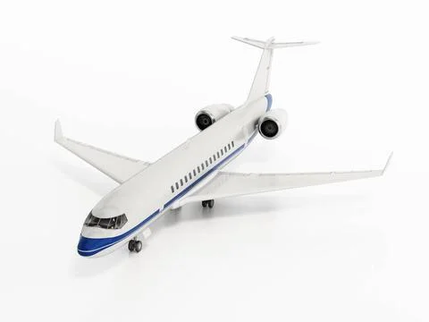 Private jet plane isolated on white background. 3D illustration Private je... Stock Photos