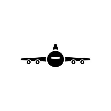 Private Jet Plane, Small Jetplane, Warplane Solid Flat Vector Icon Isolated.. Stock Illustration