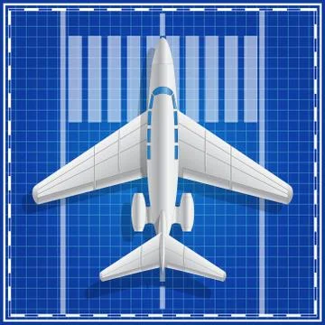 Private jet plane on takeoff. Stock Illustration