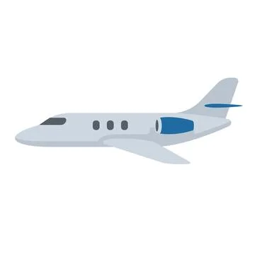 Private Jet Side View Illustration – Modern Business Aircraft Flat Graphic Stock Illustration
