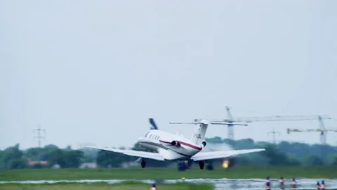 Private Jet Take Off Stock Footage 72091898