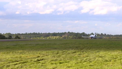 Private jet takes off Stock Footage 127441753