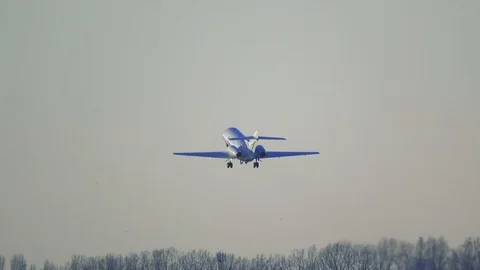 Private jet taking off Stock Footage 72350337