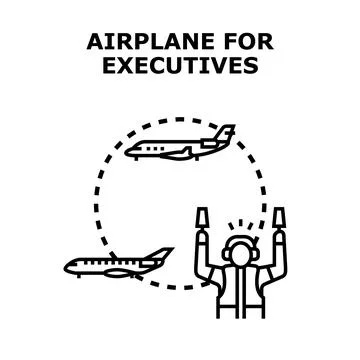 Private jets flying for executive corporate travel Stock Illustration
