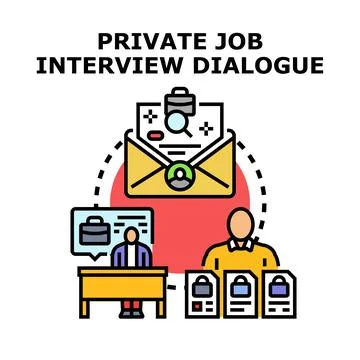 Private job interview dialogue and career recruitment Stock Illustration