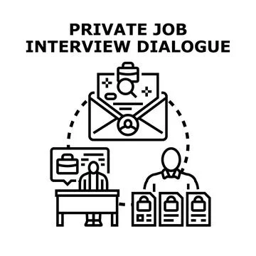 Private job interview dialogue and career recruitment Stock Illustration