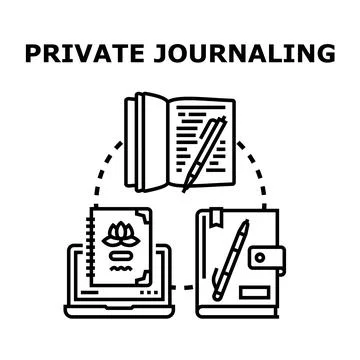 Private journaling concept exploring personal writing methods Illustrazione stock