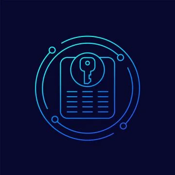 Private key for access line icon, vector Stock Illustration