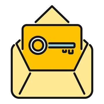 Private key accessing secure email message concept Stock Illustration
