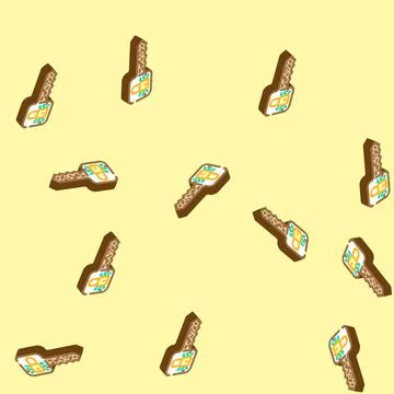 Private key decentralized application isometric icon seamless pattern Stock Illustration