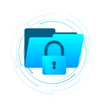 Private key, digital key. Cyber security concept. Futuristic server Illustrazione stock