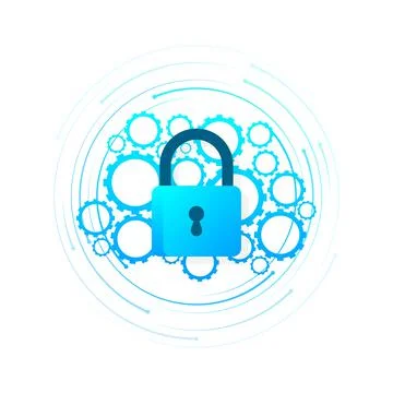 Private key, digital key. Cyber security concept. Futuristic server Иллюстрация