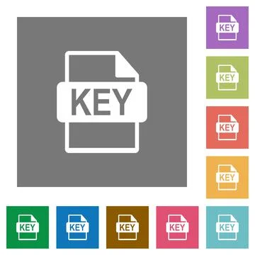 Private key file of SSL certification square flat icons イラスト素材