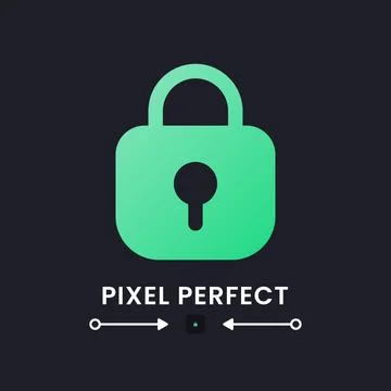 Private key green solid gradient desktop icon on black Illustrazione stock