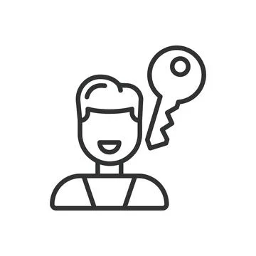 Private key, icon in line design. Private key, cryptographic key, blockchain Stock Illustration