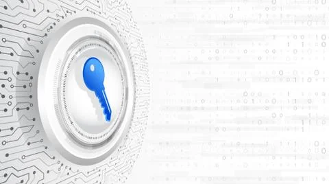 Private key for network and data protection. Illustrazione stock
