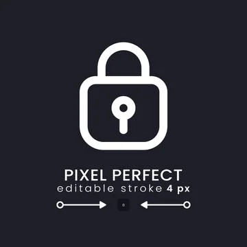 Private key white linear desktop icon on black イラスト素材