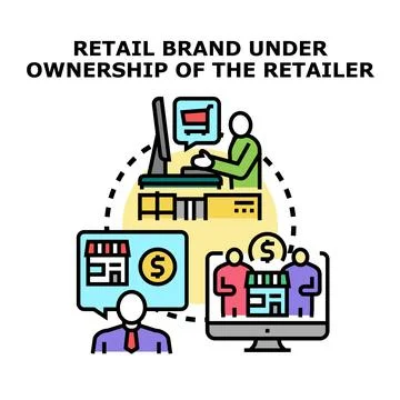 Private label brand development and retail ownership Stock-Illustration