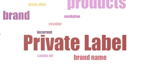 Private Label Word Cloud Animated Isolated On White Stock Footage 107231249