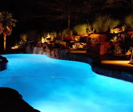 Private lagoon pool Stock Photos