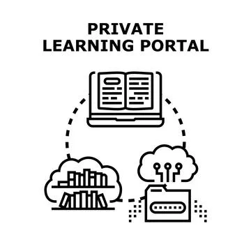 Private learning portal connecting digital education resources 스톡 일러스트