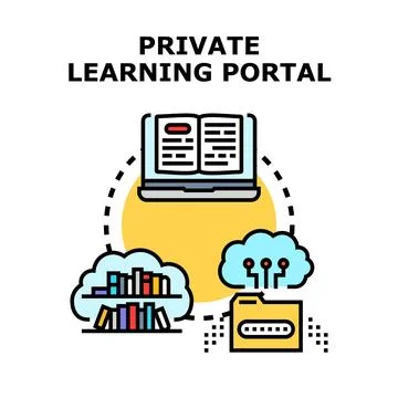 Private learning portal connecting digital education resources 스톡 일러스트