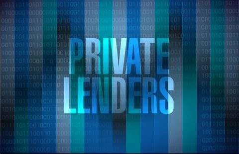 Private lenders binary background sign concept Stockillustratie