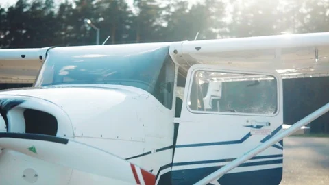 Private light aircraft close up Stock Footage 111805775
