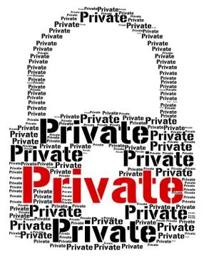 Private Lock Indicates Restricted Secrecy And Words Stock Illustration