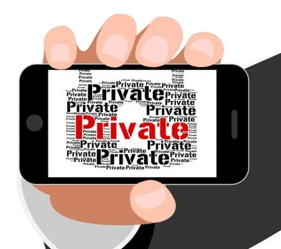 Private Lock Indicates Restricted Secrecy And Words Stock Illustration