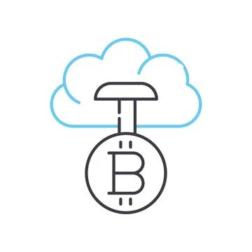 Private mining line icon, outline symbol, vector illustration, concept sign 스톡 일러스트