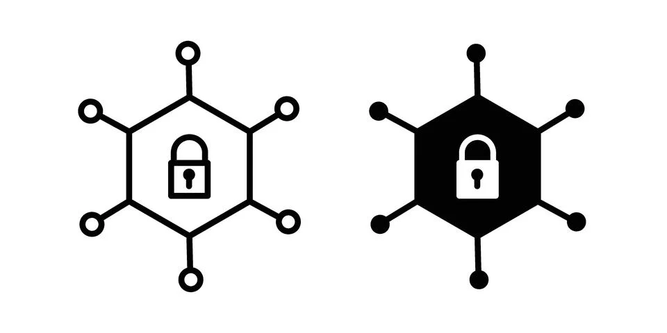 Private network icon set modern line and solid style collection. Stockillustratie