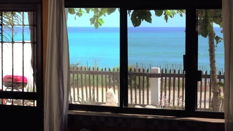 Private Ocean view from Living room window. Los Cabos, Mexico Stock Footage 109137585