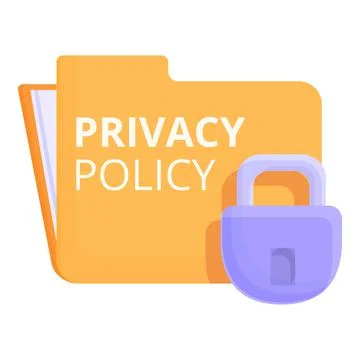 Private online folder icon cartoon vector. Privacy policy Stock Illustration