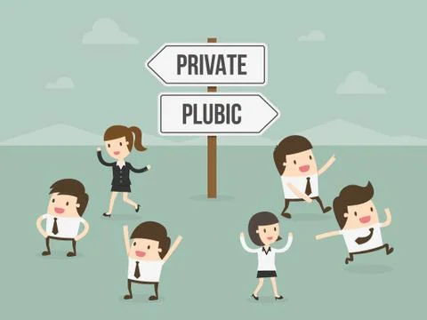 Private or Public Stock Illustration